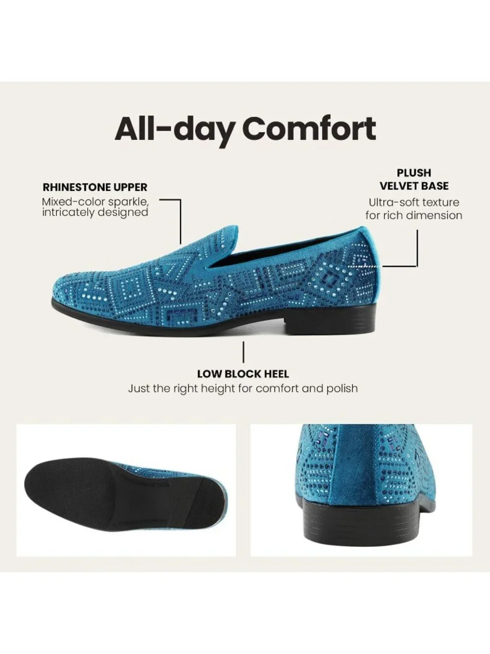 Amali Men's Teal Velvet Tuxedo Loafers Slip On Formal Wedding Dress Shoes